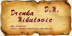 Drenka Mikulović vizit kartica